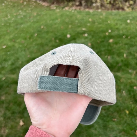 VTG Embroidered Hat Alabama Cap Adjustable Two Tone Cobra Khaki Green Old Money - Picture 4 of 8